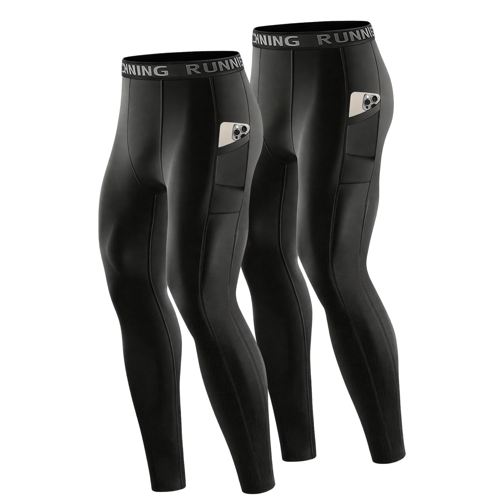 Amazon | [NEWHEY]スポーツタイツ メンズ 2枚セット スパッツ